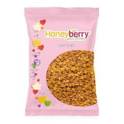 Abbildung von Goldene Sterne Streusel 55g Natürliche Essbare Gold Tortendeko Streudeko, Golden Zuckersterne, Zuckerstreusel zum Verzieren von Kuchen, Cupcakes und Desserts Hergestellt in der EU