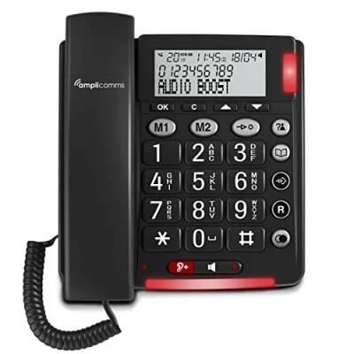 Abbildung von Amplicomms BigTel 48 Plus schnurgebundenes Großtasten Telefon mit Freisprechfunktion und Audio Boost +40dB, extra Laute Klingeltöne, Hörgerätekompatibel