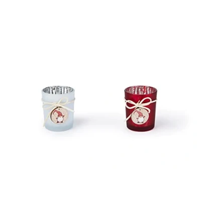 Abbildung von Excelsa 6er Set Teelichthalter Gnomo, 5,5 x 6,5 cm, Glas und Holz