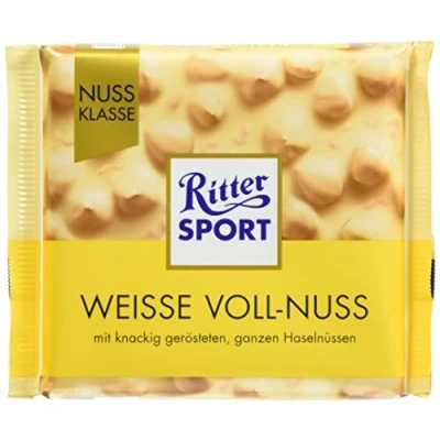 Abbildung von Ritter Sport Weiße Schokolade mit ganzen Haselnüssen 3 Stück 100 g [300 g]