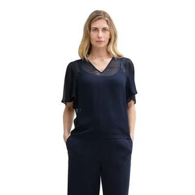 Abbildung von TOM TAILOR Damen 1046192 Bluse, 10668 Sky Captain Blue, 36