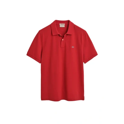 Abbildung von GANT Herren Poloshirt REGULAR SHIELD, Kurzarm, Knopfleiste, Pique, Stickerei Rot (Ruby) L