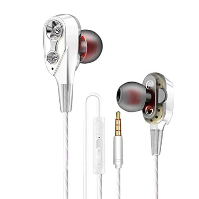 Abbildung von 3.5mm in Ear kopfhörer mit Kabel Stereo Ohrhörer Mikrofon und Lautstärkeregler, Leichte Kopfhörern Weiß