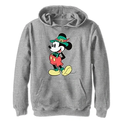 Abbildung von Disney Characters Lederhosen Basics Boy&#039;s Hooded Pullover Fleece, Athletic Heather, Small