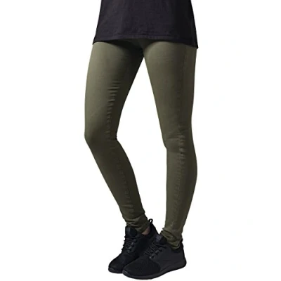 Abbildung von Urban Classics Damen Hose Ladies Skinny Pants, Grün (olive 176), Gr. W28/L31 (Herstellergröße: M)