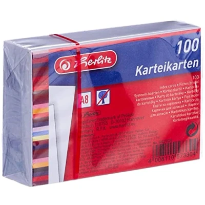 Abbildung von Herlitz Karteikarten 100 DIN A8 / blanko Farbe: weiß