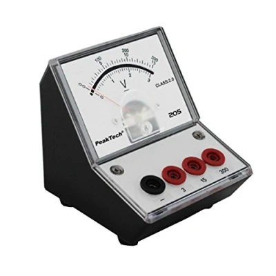 Abbildung von PeakTech P 205 07 Spannungsmessgerät/Voltmeter Analog/Messgerät mit Spiegelskala 0 … 3V/ 15V/ 300V DC