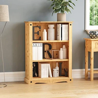 Abbildung von Corona Buch und DVD Regal aus Holz, Klein, Pinie von Vida Designs, 29x84x100 cm, Kiefer