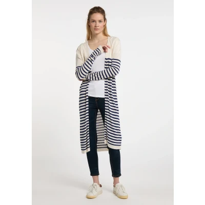 Abbildung von Dreimaster Strickjacke, Damen, Größe: 40, Wollweiss marine