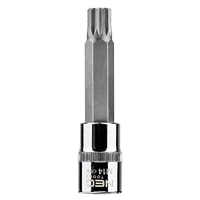 Abbildung von NEO TOOLS 08 745 Steckschlüsseleinsatz 1/2 M14 Chrom Vanadium Stahl, Werkzeugstahl Spline
