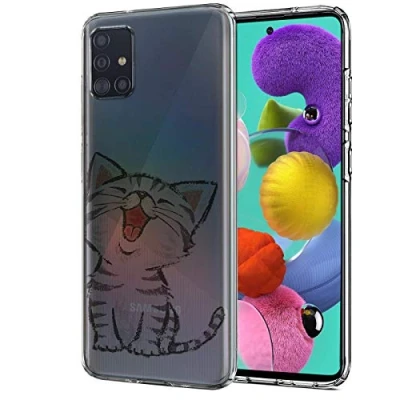 Abbildung von Verco Handyhülle für Samsung A51 Case, Premium Muster Handy Cover Galaxy Hülle weiches Flexibles TPU Katze Motiv