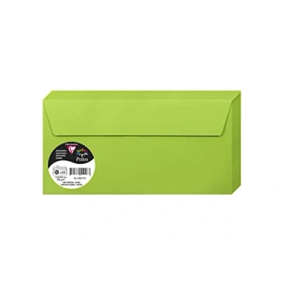 Abbildung von Clairefontaine 120017C Packung mit 50 Umschlägen Pollen, selbstklebend, Format DL 11x22cm, 120g, Minzgrün, 1 Pack
