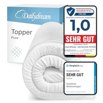 Abbildung von Topper mit Memory Foam von, Dailydream, Viscoschaum, (mit unterschiedlichen Bezugs Editionen, &quot;Aloe Vera&quot;, &quot;Lavendel&quot;, &quot;Clean Ocean&quot; oder &quot;Standard), sorgt für Druckentlastung und einen erholsamen Schlaf