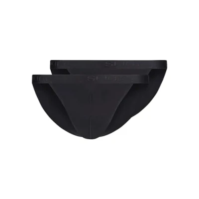 Abbildung von Skiny Herren Tanga Cotton Rib G String, Schwarz (080693), S (2er Pack)