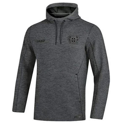 Abbildung von Jako Damen Bayer 04 Leverkusen Kapuzensweat Premium Basics, (Saison 19/20), anthrazit meliert, 40, BA6729I