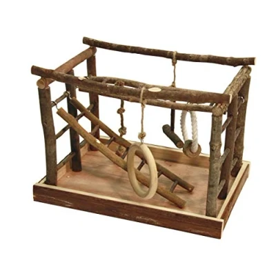 Abbildung von KERBL Vogelspielplatz aus Naturholz und Baumwolle, 35x25x25cm 82949