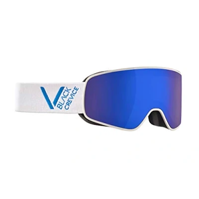 Abbildung von Black Crevice Skibrille Schladming Doppelscheibe, Anti Fog Beschichtung, UV400 Schutz (White/Blue, L (Kopfumfang 58 61 cm))…