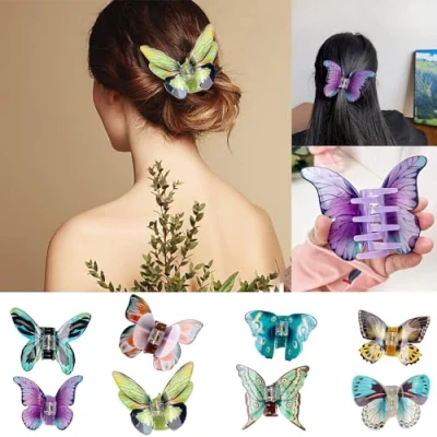 Abbildung von 8 Stück Blumen Haarspangen,Haarspangen Damen,Haarklammern für Frauen,Blumen Haarspangen Haarkrallen Haarschmuck,Dekorative Haarschmuck,Haarspiralen Clip,Rutschfeste Kunststoff