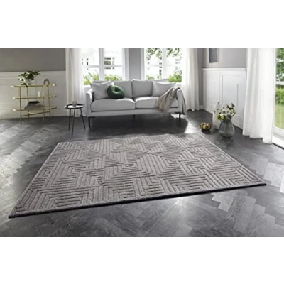 Abbildung von ELLE DECORATION Designteppich &quot;Manipu&quot;, rechteckig, Flauschiger Kurzflor, Hoch Tief Effekt, Modern, Weich, Wohnzimmer
