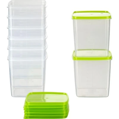 Abbildung von MiraHome Vorratsdosen Set 8x1L quadratisch grün Perfekt zur Aufbewahrung &amp; Organisation für Lebensmittel mit Deckel Luftdicht Gefrierdosen Mealprep Küche Austrian Quality