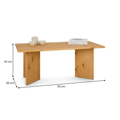 Abbildung von IDIMEX Couchtisch MESA aus Massivholz 110 x 45 60 cm gebeizt minimalistischer Sofatisch Holz, Wohnzimmer Tisch mit angwinkelten Beinen