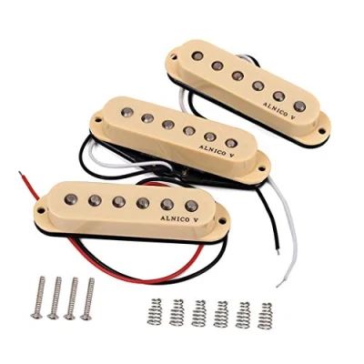 Abbildung von Alnicov Vintage Staggered SSS pickups Fit for Fender Stratocaster Strat/Squier Guitar Cream