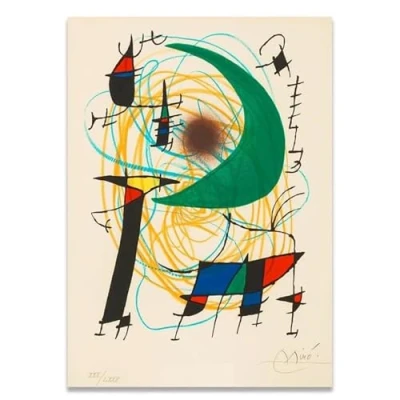 Abbildung von HKAHF AJWUQ Berühmte Joan Miro Poster Wandkunst Abstrakte Drucke Leinwand Malerei Bild Für Wohnzimmer Dekor 30x40cm Kein Rahmen