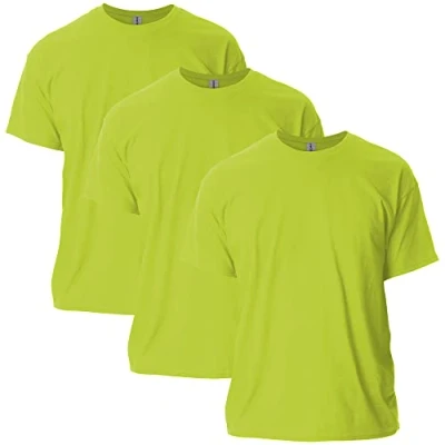 Abbildung von Gildan Uni Erwachsene Ultra Cotton, Style G2000, Multipack T Shirt, Sicherheit, Grün (3er Pack), XL