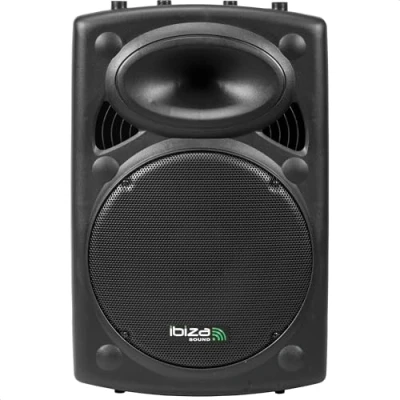 Abbildung von Ibiza SLK15A BT 15&quot;/38cm, 800W Plug &amp; Play Aktivlautsprecher mit integriertem Verstärker Bluetooth, USB, SD und AUX Schwarz