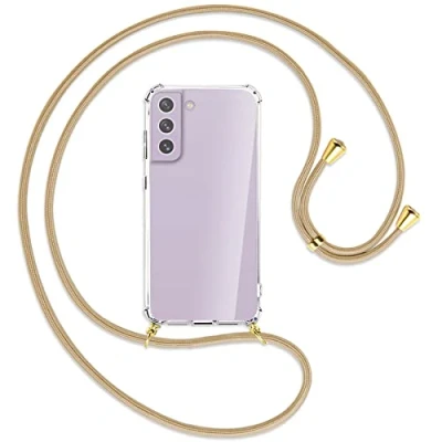 Abbildung von mtb more energy® Handykette kompatibel mit Samsung Galaxy S21 FE (SM G990, 6.4&#039;&#039;) Caramel/Gold Smartphone Hülle zum Umhängen Anti Shock Full TPU Case