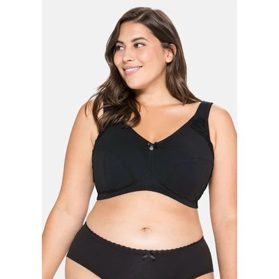 Abbildung von Sheego OHNE BÜGEL Tshirt BH, Damen, Größe: 105C, Schwarz
