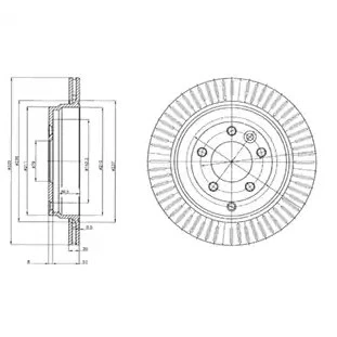 Abbildung von VAICO Bremsscheibe LAND ROVER: Range Rover Sport, Discovery 4, 3 Vorderachse 325mm 20mm 5 loch 120mm Belüftet V48 80006 SDB000634,SDB000635