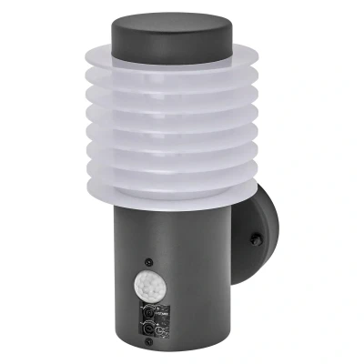 Abbildung von Ledvance ENDURA STYLE RONDO WALL Außenleuchte, 9,5W, 700lm, Wandleuchte, dunkelgrau, Bewegungsmelder, Tageslichtsensor, IP44 Schutzklasse, 3.000K Farbtemperatur, warmweiße Lichtfarbe
