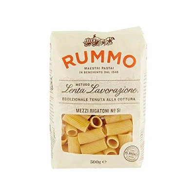Abbildung von 10x Rummo Mezzi Rigaton N. 51 Hartweizengrieß Pasta Italienische Nudeln 500g Packung + Italian Gourmet Polpa di Pomodoro 400g Dose