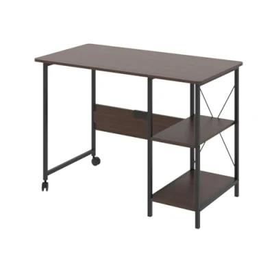 Abbildung von Maclean MC 411 Klappbarer Loft Schreibtisch, Computertisch, Bürotisch 107x45x75 cm, max. 150 kg Belastung, Klappbar (Dunkles Walnussholz)
