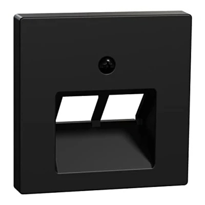 Abbildung von Schneider Electric Merten MEG4522 0403 Zentralplatte für UAE Einsatz, Aus Recyceltem Material, 2fach, Schwarz Matt, System M