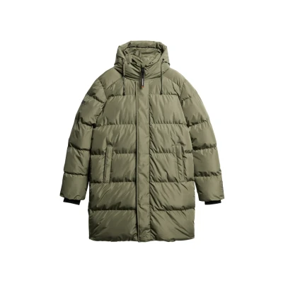 Abbildung von Superdry Hooded Puffer Wintermantel, Herren, Größe: Large, Dusty olive green