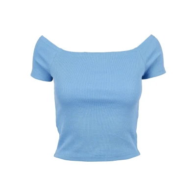 Abbildung von Urban Classics OFF Shoulder Tshirt basic, Damen, Größe: 4XL, Horizonblue