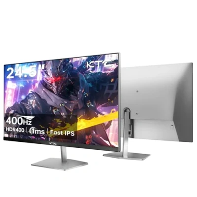 Abbildung von KTC 24.5 Zoll Gaming Monitor 400Hz Fast IPS, 1ms FHD 1080p HDR400 128% sRGB HDMIx2,DPx2 Neigungseinstellung, silbergrauer Farbton, VESA Montage