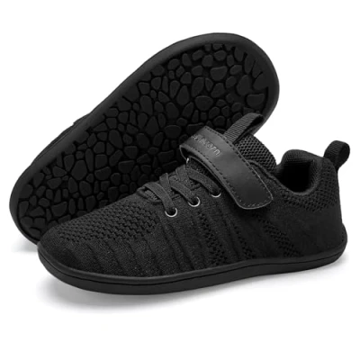 Abbildung von IceUnicorn Hausschuhe Kinder Barfußschuhe Jungen Mädchen Sportschuhe Barfussschuhe Minimalistische Hallenschuhe(Schwarz, 27EU)