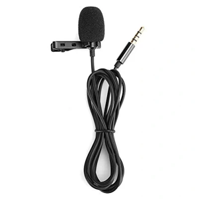 Abbildung von Lavalier Mikrofon, 1.5m Omnidirectional Kondensator Lapel Mic mit 3.5 mm Steckerdurchmesser, für Konferenz, Podcast, Recording Interview