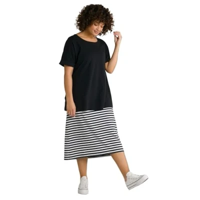 Abbildung von Ulla Popken Jerseykleid, Damen, Größe: 50/52, Schwarz