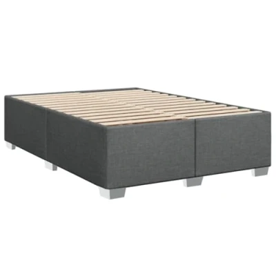Abbildung von vidaXL Bettgestell, Bett mit Bettfüße Lattenrost, Polsterbett für Schlafzimmer, Doppelbett Bettrahmen, Modern, Dunkelgrau 140x200cm Stoff