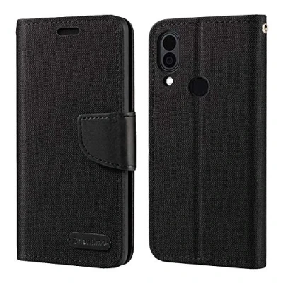 Abbildung von Shantime CAT S62 Pro Hülle, Oxford Leder Wallet Case mit Soft TPU Back Cover Magnet Flip für Pro, Schwarz