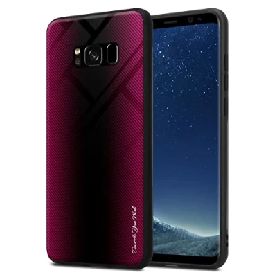Abbildung von Cadorabo Hülle kompatibel mit Samsung Galaxy S8 Schutzhülle TPU Silikon Case Glas Slim Kratzfest Weiche Gummi Rundumschutz für in Pink