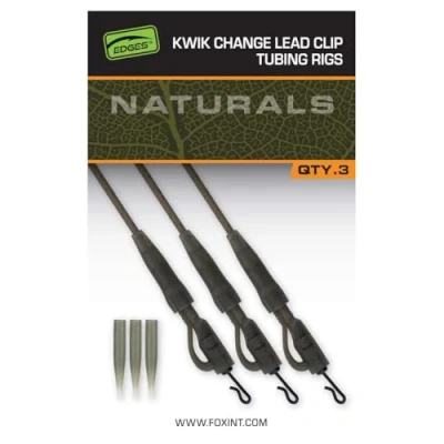 Abbildung von Fox Edges Kwik Change Lead Clip Tubing Rig Leaders 45cm (3 Stück) Karpfen Vorfächer
