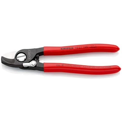 Abbildung von KNIPEX Kabelschere mit Öffnungsfeder Kunststoff überzogen brüniert 165 mm 95 21 SB