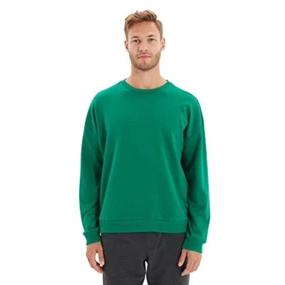 Abbildung von Trendyol Herren Einfarbiges Oversize Rundhalsausschnitt Sweatshirt, grün, Large