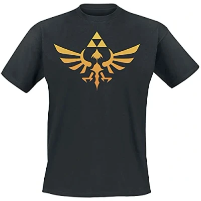 Abbildung von Henry Tiger Nintendo Legend OF Zelda Hyrule LOGO Tshirt print, Herren, Größe: XL, Black