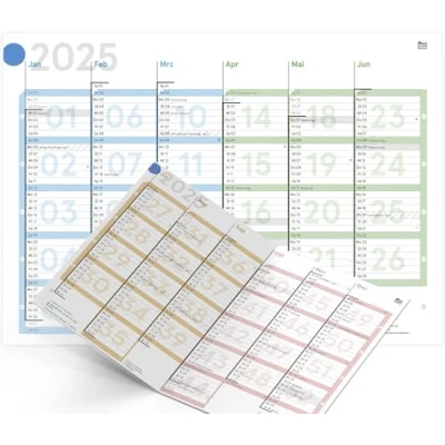 Abbildung von weekview Tafelkalender 2025 KW optimiert A4 &quot;farbig&quot;, Tafelplaner mit Feiertagen, Jahreskalender, Wandkalender DIN 12 Monate klarer Kalenderwoche